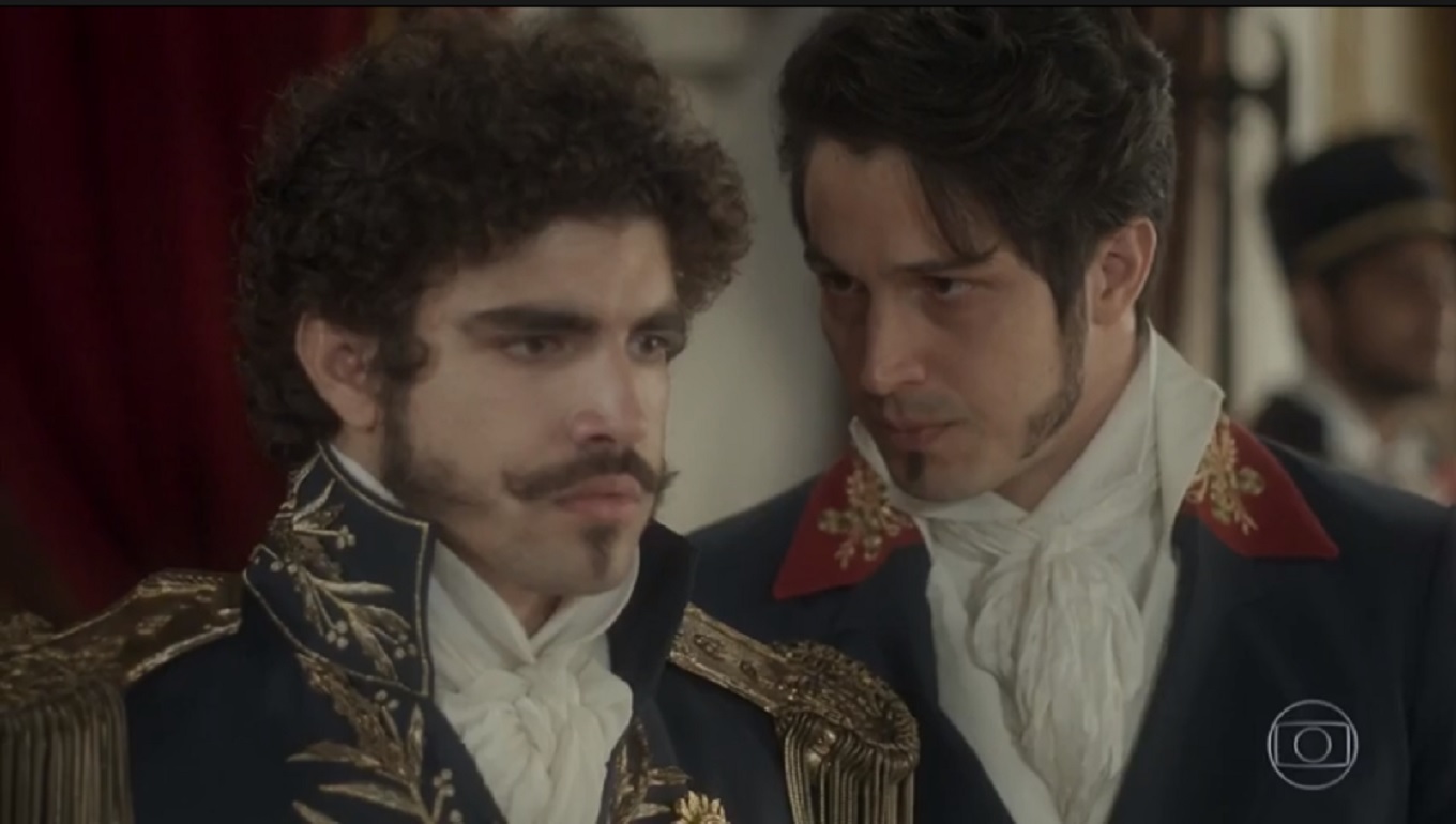 Dom Pedro (Caio Castro) e Chalaça (Rômulo Estrela) em Novo Mundo