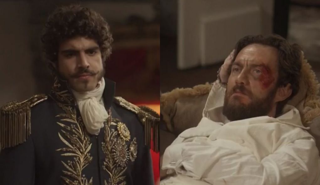 Dom Pedro (Caio Castro) e Thomas (Gabriel Braga Nunes) de Novo Mundo