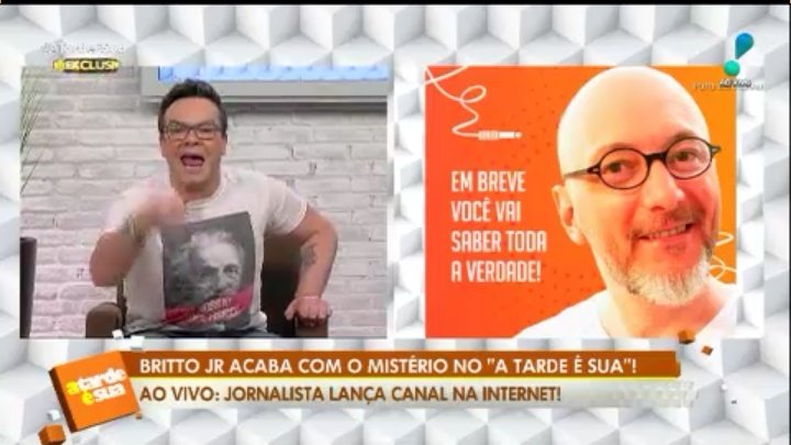 Felipeh Campos e Britto Jr. fazem barraco ao vivo no A Tarde É Sua (Reprodução: RedeTV!)