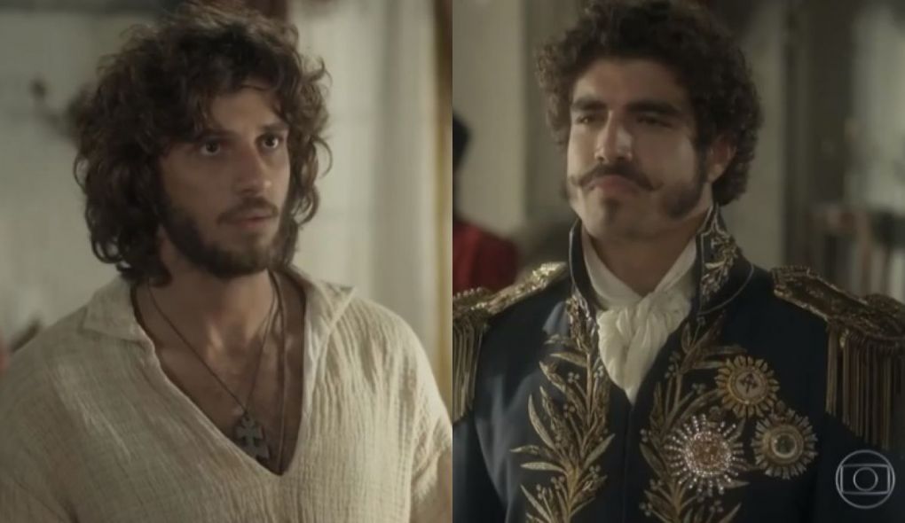 Joaquim (Chay Suede) e Dom Pedro (Caio Castro) de Novo Mundo