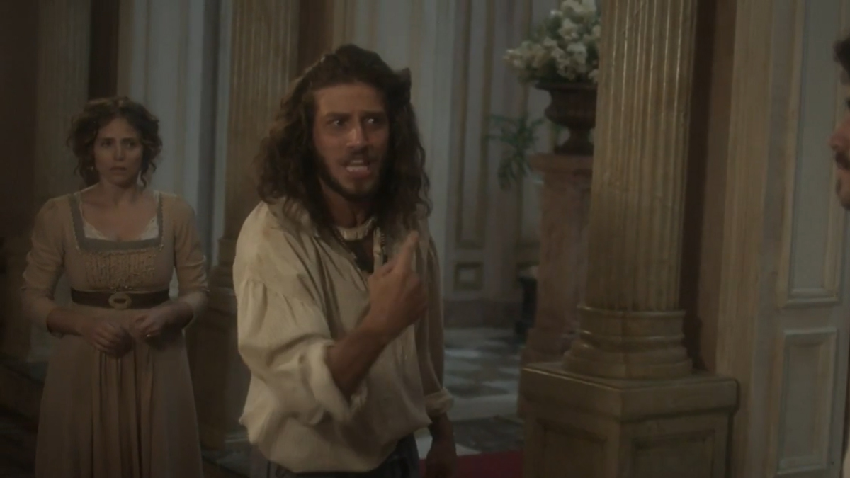Leopoldina (Letícia Colin) e Joaquim (Chay Suede) em Novo Mundo