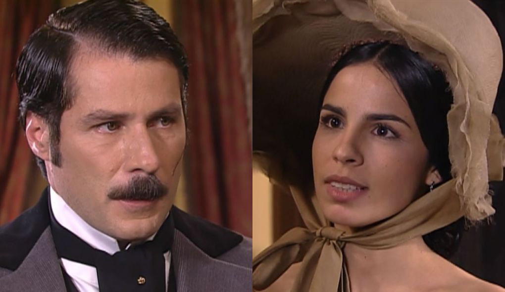 Leôncio (Leopoldo Pacheco) e Malvina (Maria Ribeiro) de A Escrava Isaura