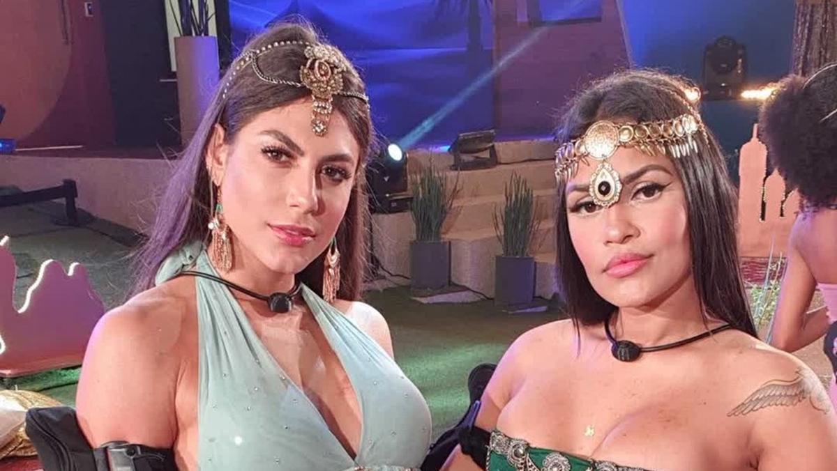 Mari Gonzalez e Flayslane na festa Mil e Uma Noites do BBB 20