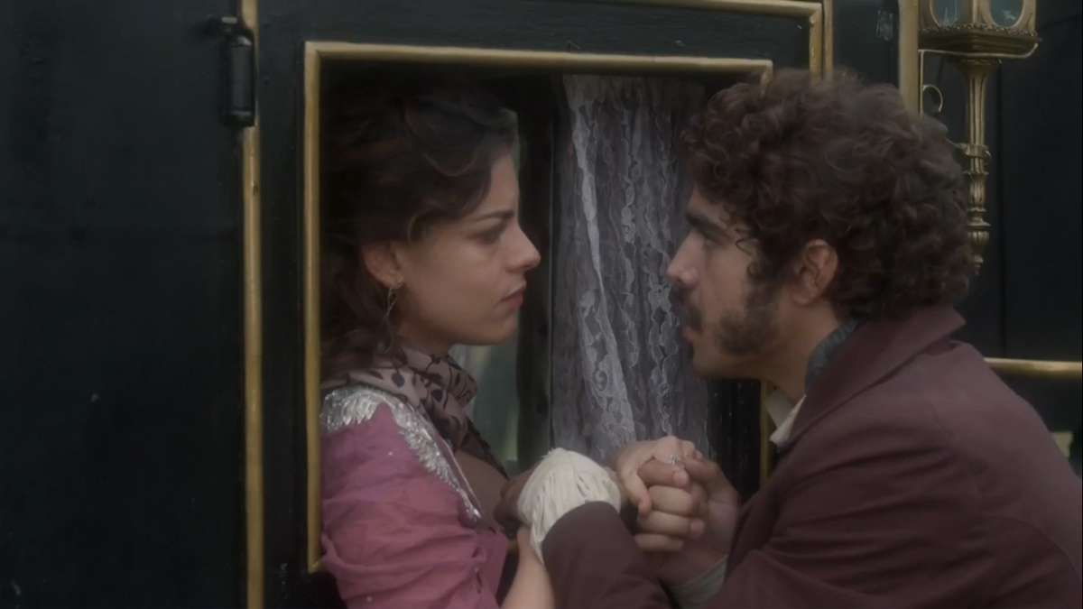 Noémi (Luisa Micheletti) e Pedro (Caio Castro) em Novo Mundo