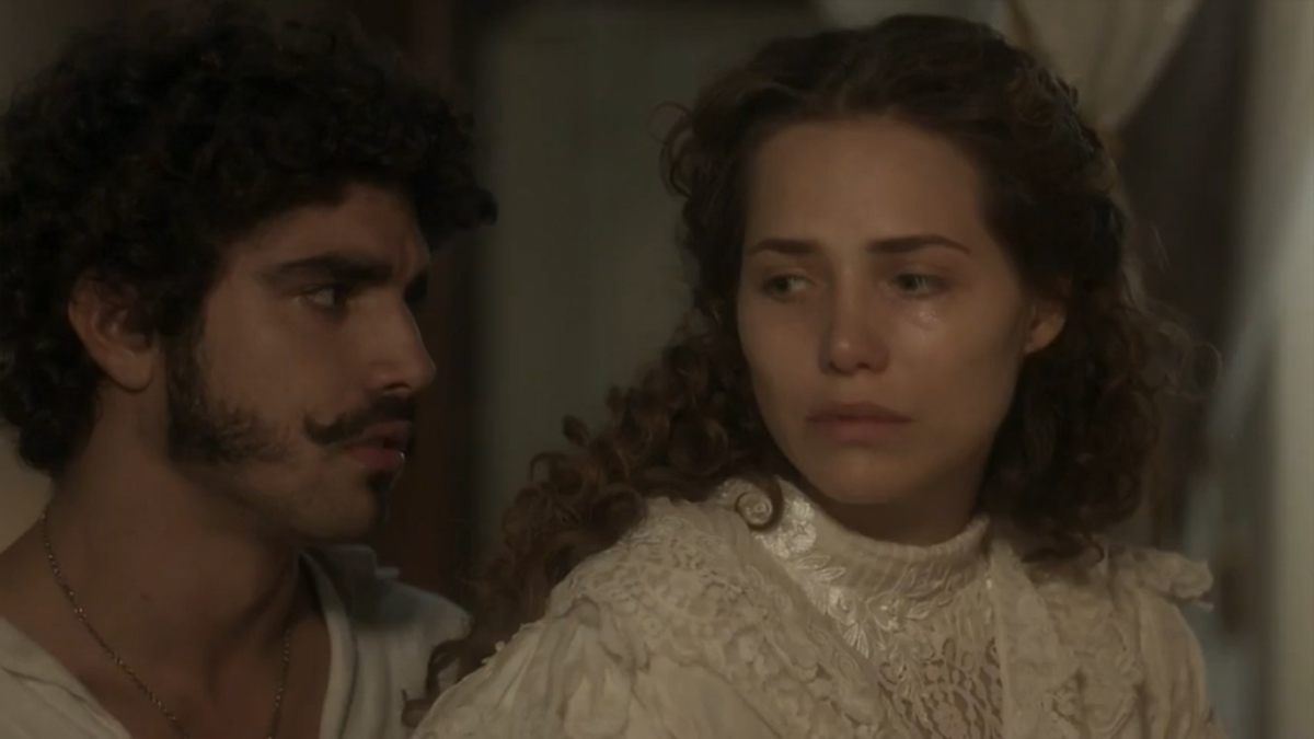 Pedro (Caio Castro) e Leopoldina (Letícia Colin) em Novo Mundo