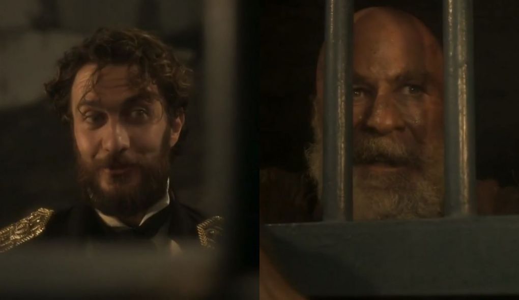 Thomas (Gabriel Braga Nunes) e Fred (Leopoldo Pacheco) de Novo Mundo