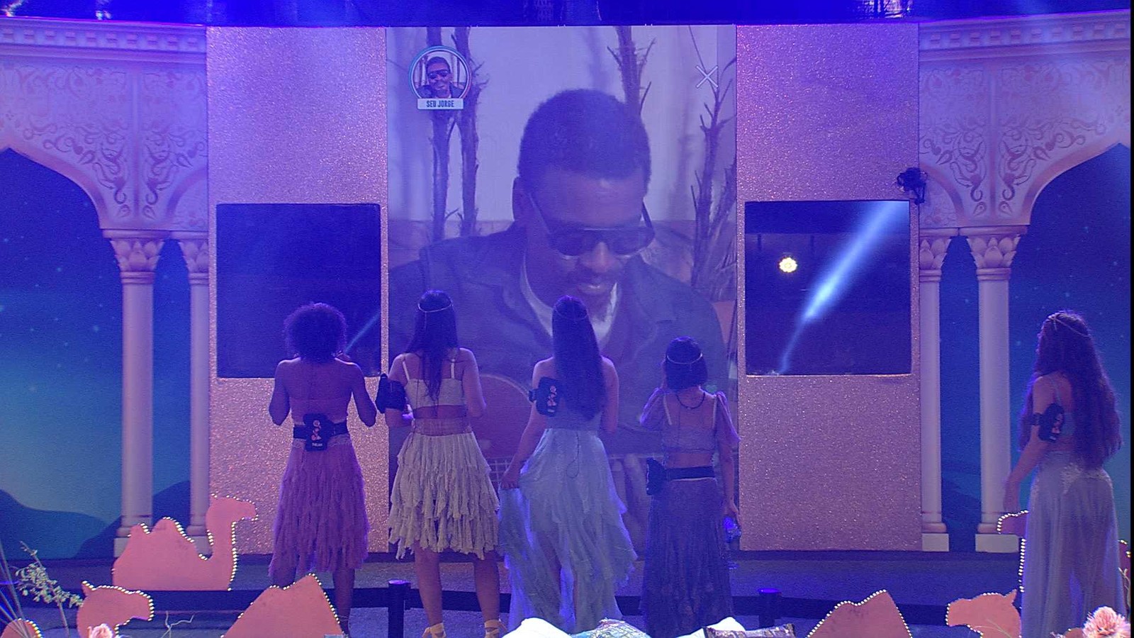 Seu Jorge faz show em festa do BBB20 (Reprodução/TVGlobo)
