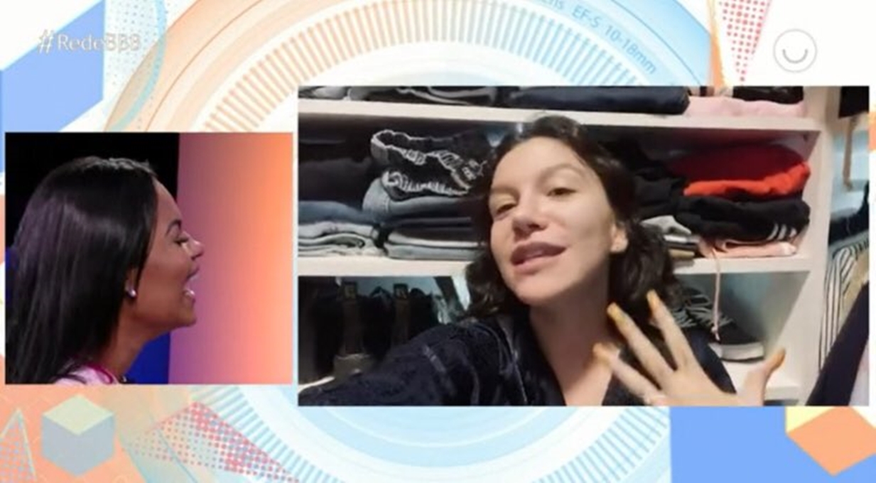 Flayslane recebe para cantar com Priscilla Alcantara (Reprodução/TVGlobo)