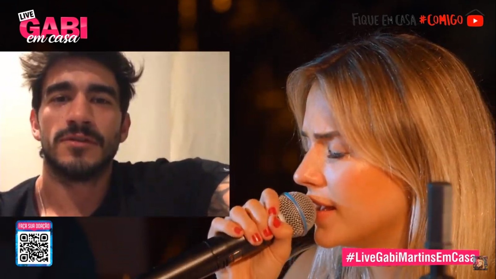 Guilherme surge em live de Gabi Martins (Reprodução/TVGlobo)