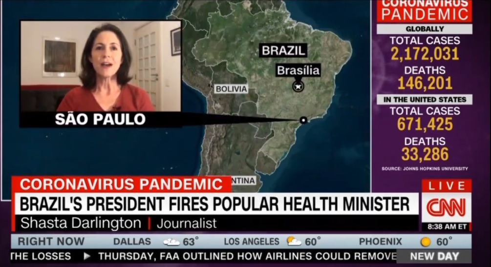 Shasta Darlington participa do matinal New Day, da CNN americana 