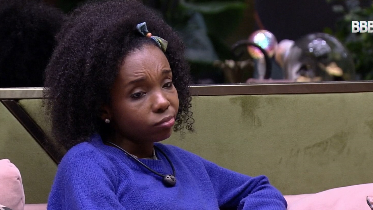 Thelma fica triste com desempenho em prova do BBB20 (Reprodução/TVGlobo)