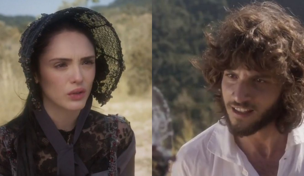 Anna (Isabelle Drummond) e Joaquim (Chay Suede) de Novo Mundo