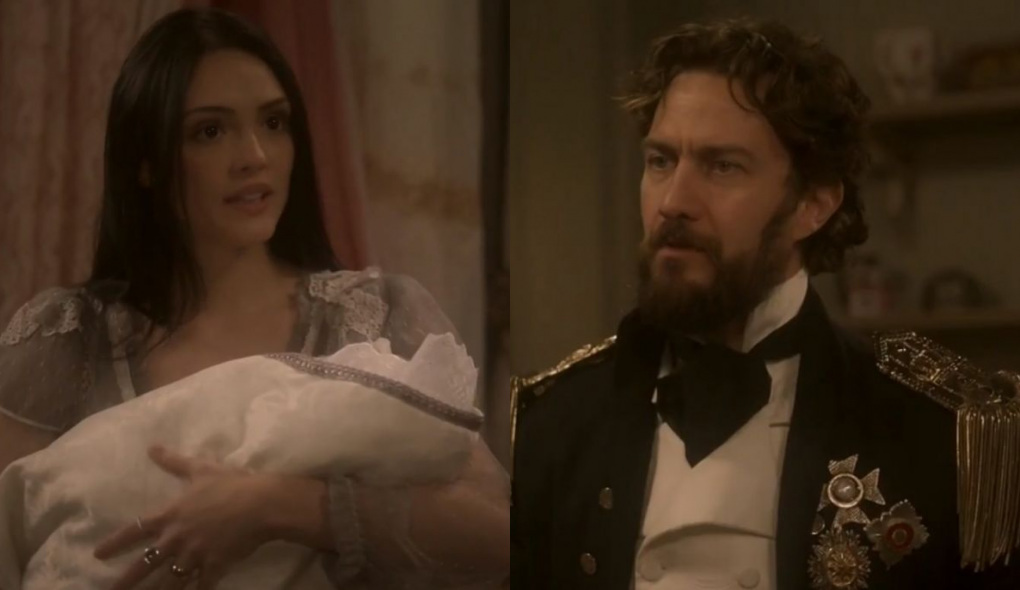 Anna (Isabelle Drummond) e Thomas (Gabriel Braga Nunes) de Novo Mundo