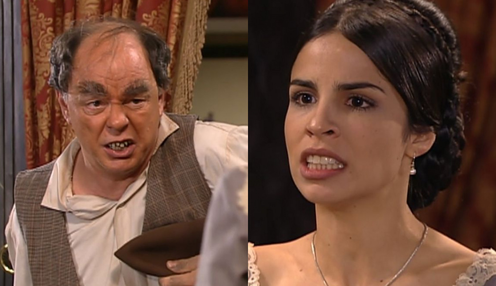 Belchior (Ewerton de Castro) e Malvina (Maria Ribeiro) de A Escrava Isaura