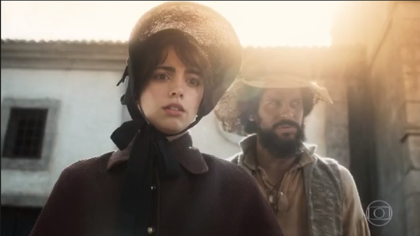 Cecília (Isabella Dragão) e Matias (Renan Monteiro) em Novo Mundo