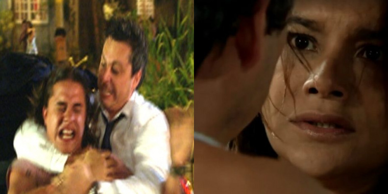 Daniel (Guilherme Boury), Baltazar (Alexandre Nero) e Celeste (Dira Paes) de Fina Estampa