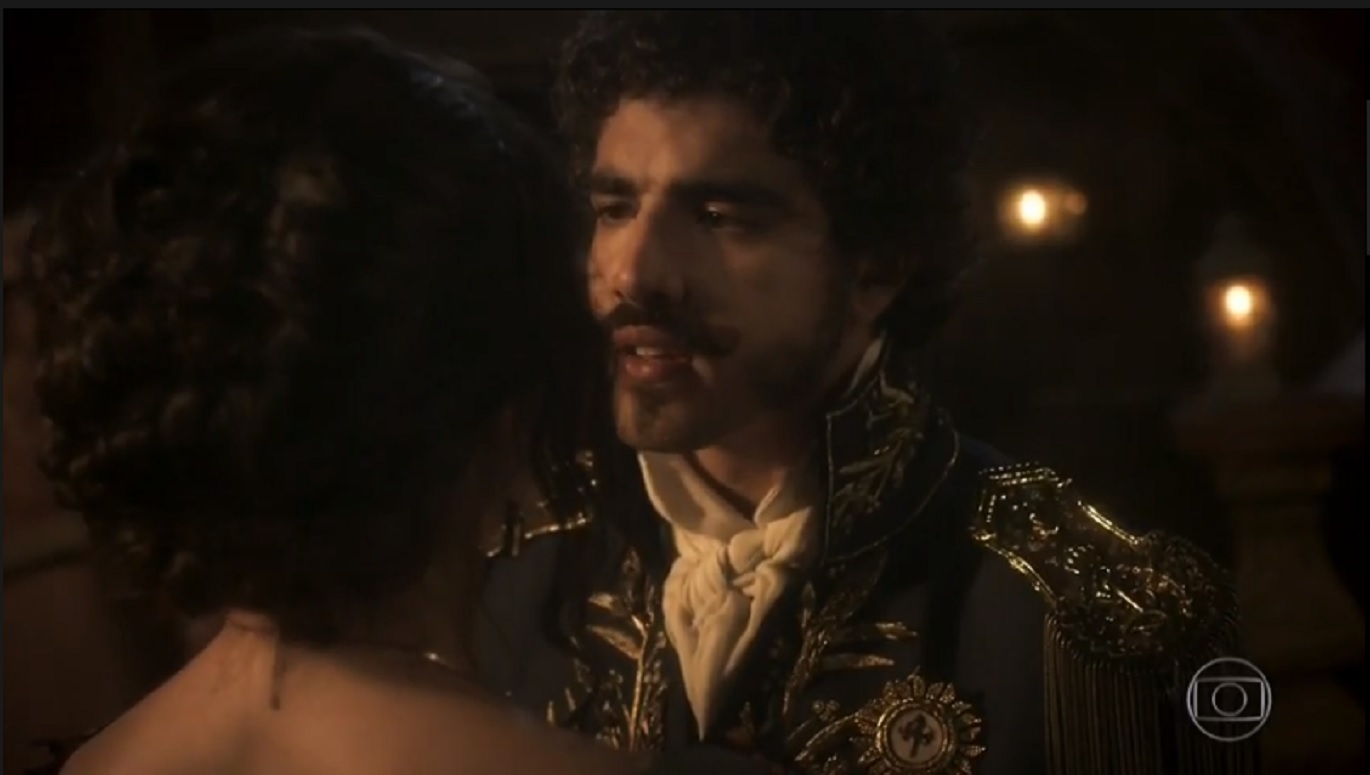 Domitila (Ágatha Moreira) e Dom Pedro (Caio Castro) em Novo Mundo