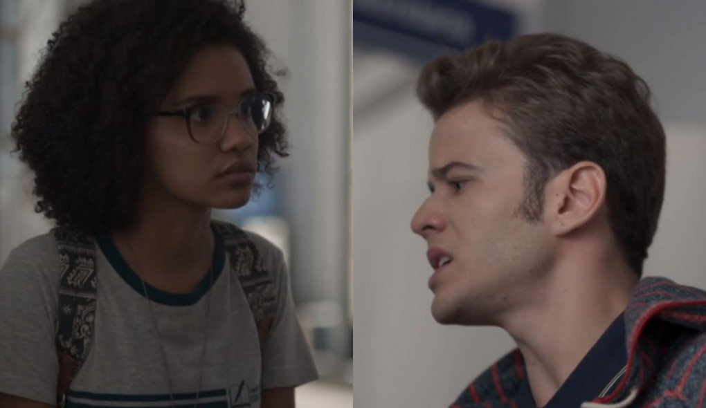 Ellen (Heslaine Vieira) e Jota (Hall Mendes) de Malhação - Viva a Diferença