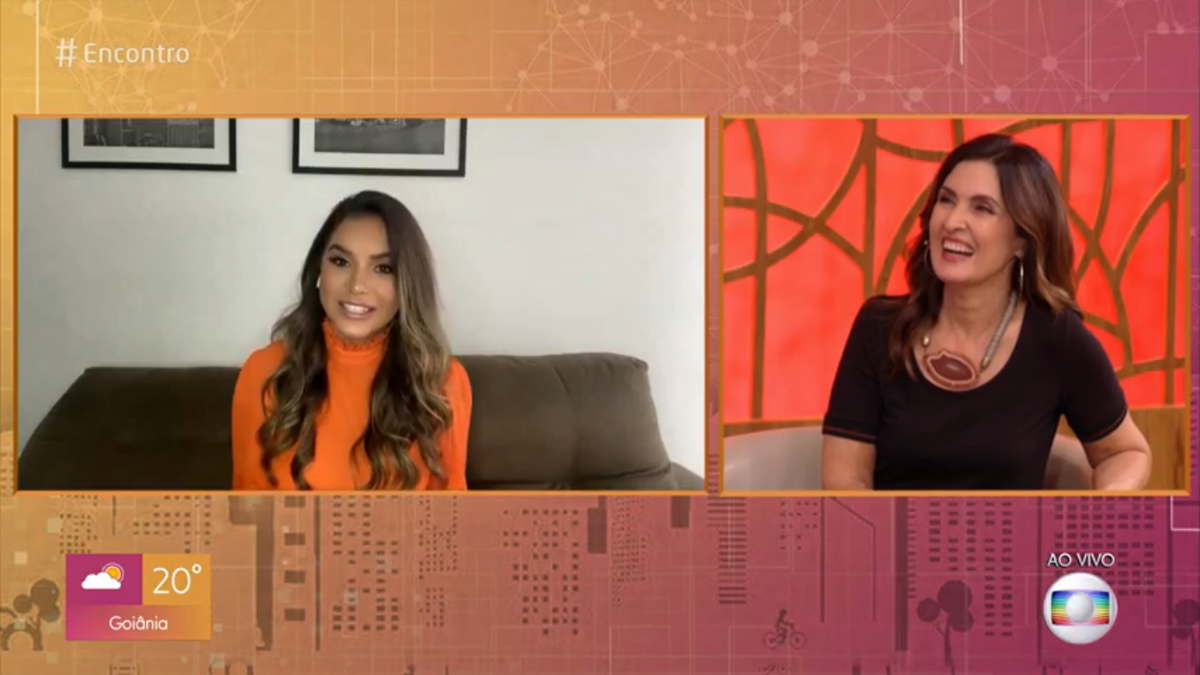Gizelly Bicalho e Fátima Bernardes no Encontro