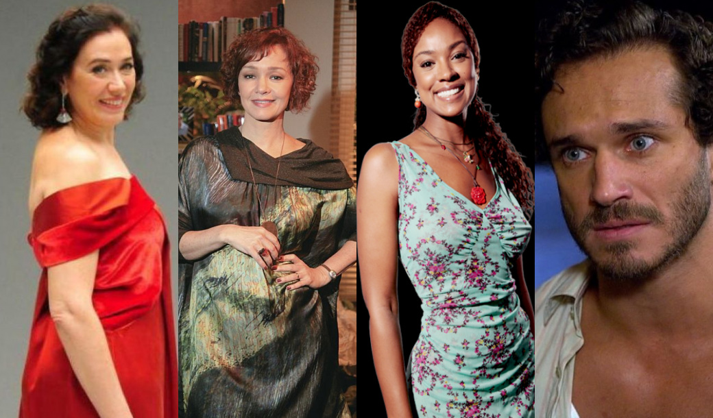 Griselda (Lilia Cabral), Esther (Julia Lemmertz), Dagmar (Cris Vianna) e Guaracy (Paulo Rocha) de Fina Estampa