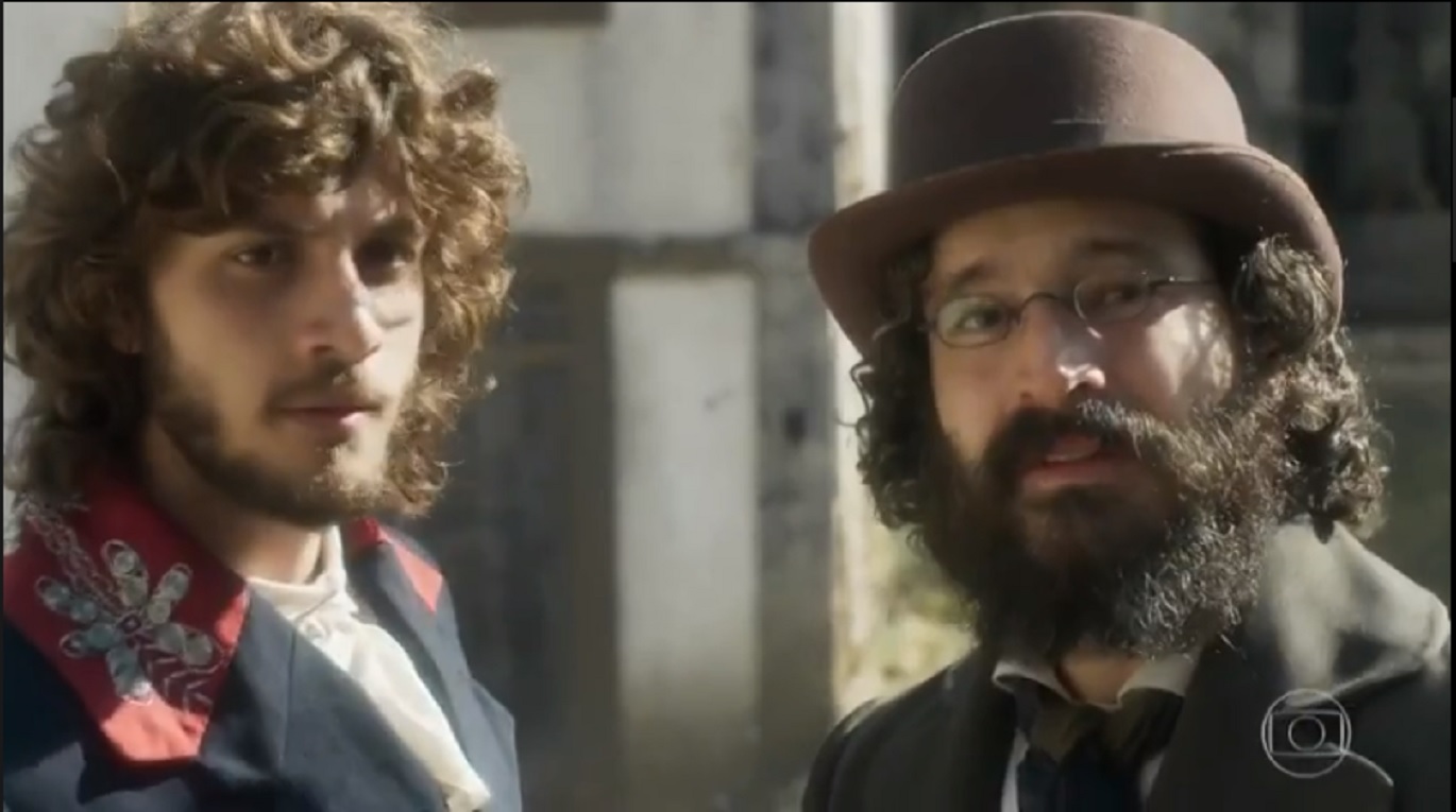 Joaquim (Chay Suede) e Peter (Caco Ciocler) em Novo Mundo