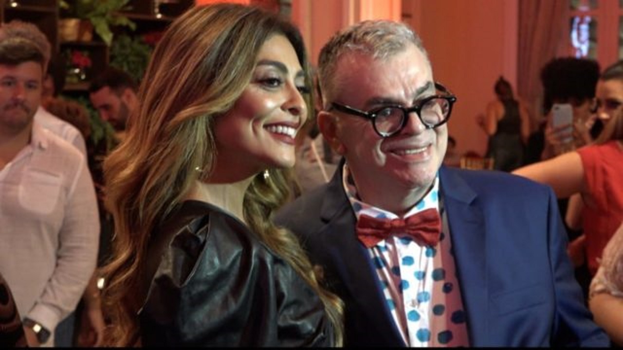 Juliana Paes e Walcyr Carrasco em coletiva de A Dona do Pedaço