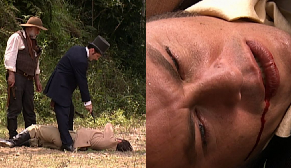 Leôncio (Leopoldo Pacheco) e Álvaro (Theo Becker) de A Escrava Isaura