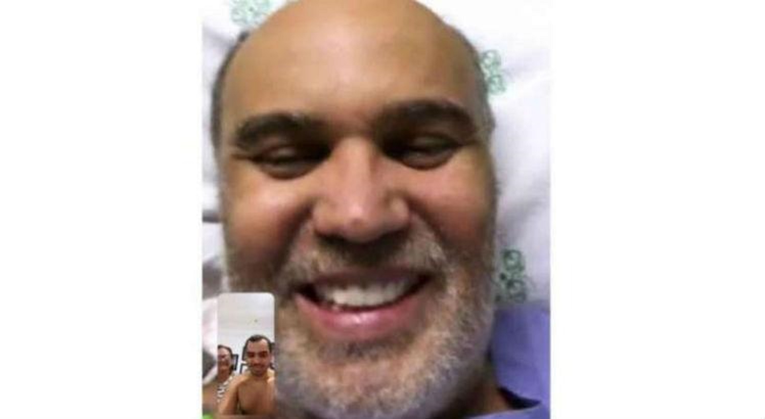 Maciel Júnior, internado com coronavírus, em videoconferência com a família