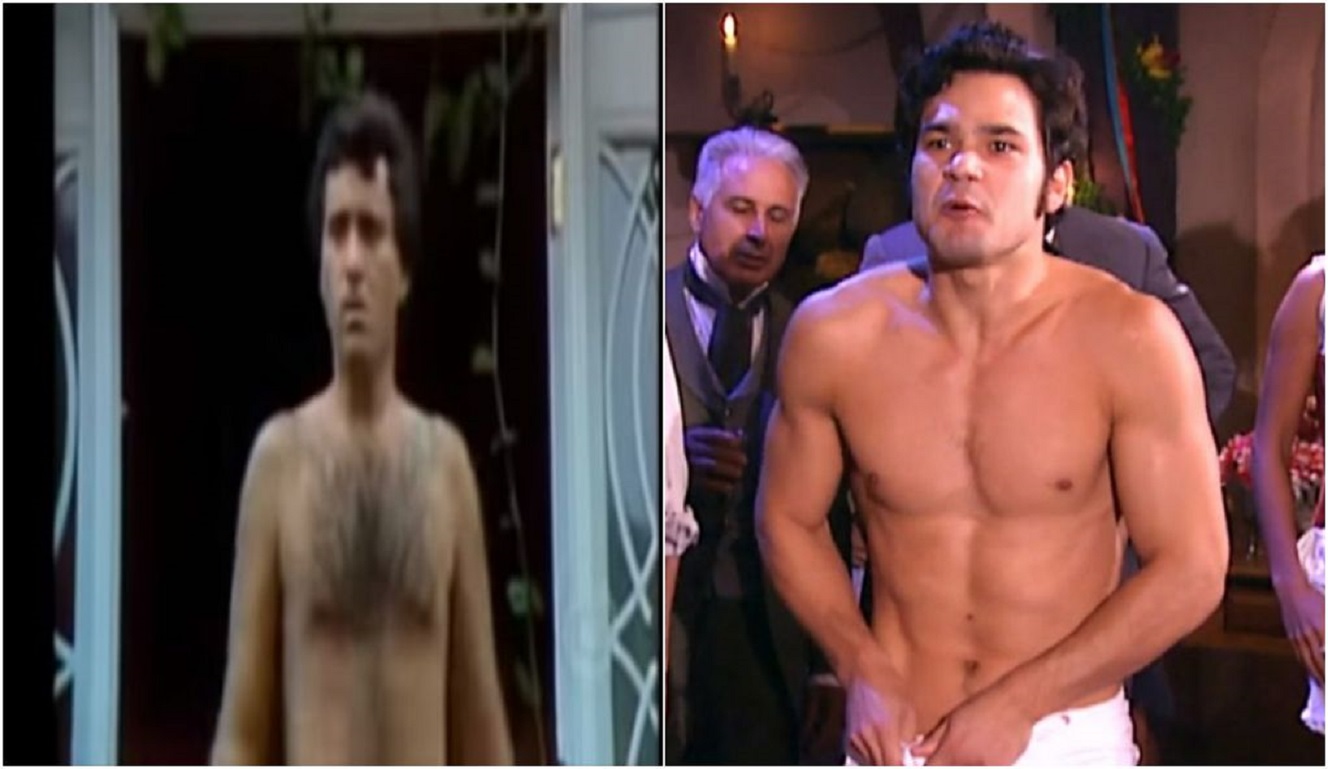 Márcio Hayalla e Henrique Cunha sem roupa na frente do pai em O Astro e A Escrava Isaura