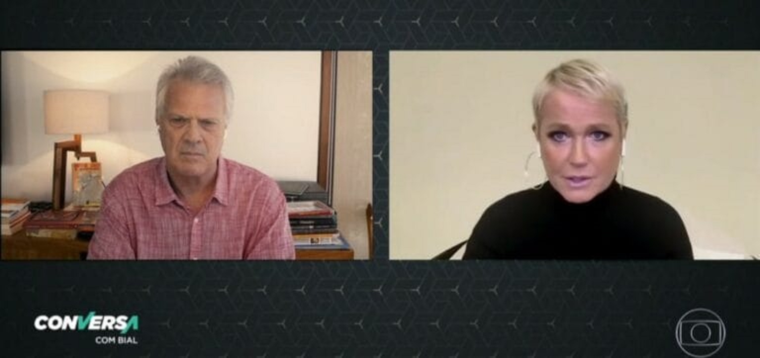 Pedro Bial entrevistando Xuxa no Conversa com Bial