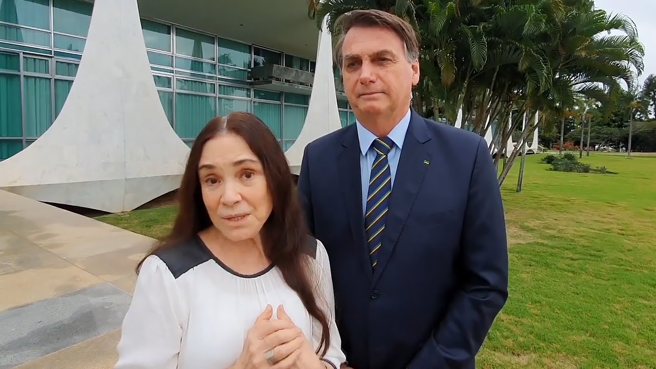 Regina Duarte e Jair Bolsonaro