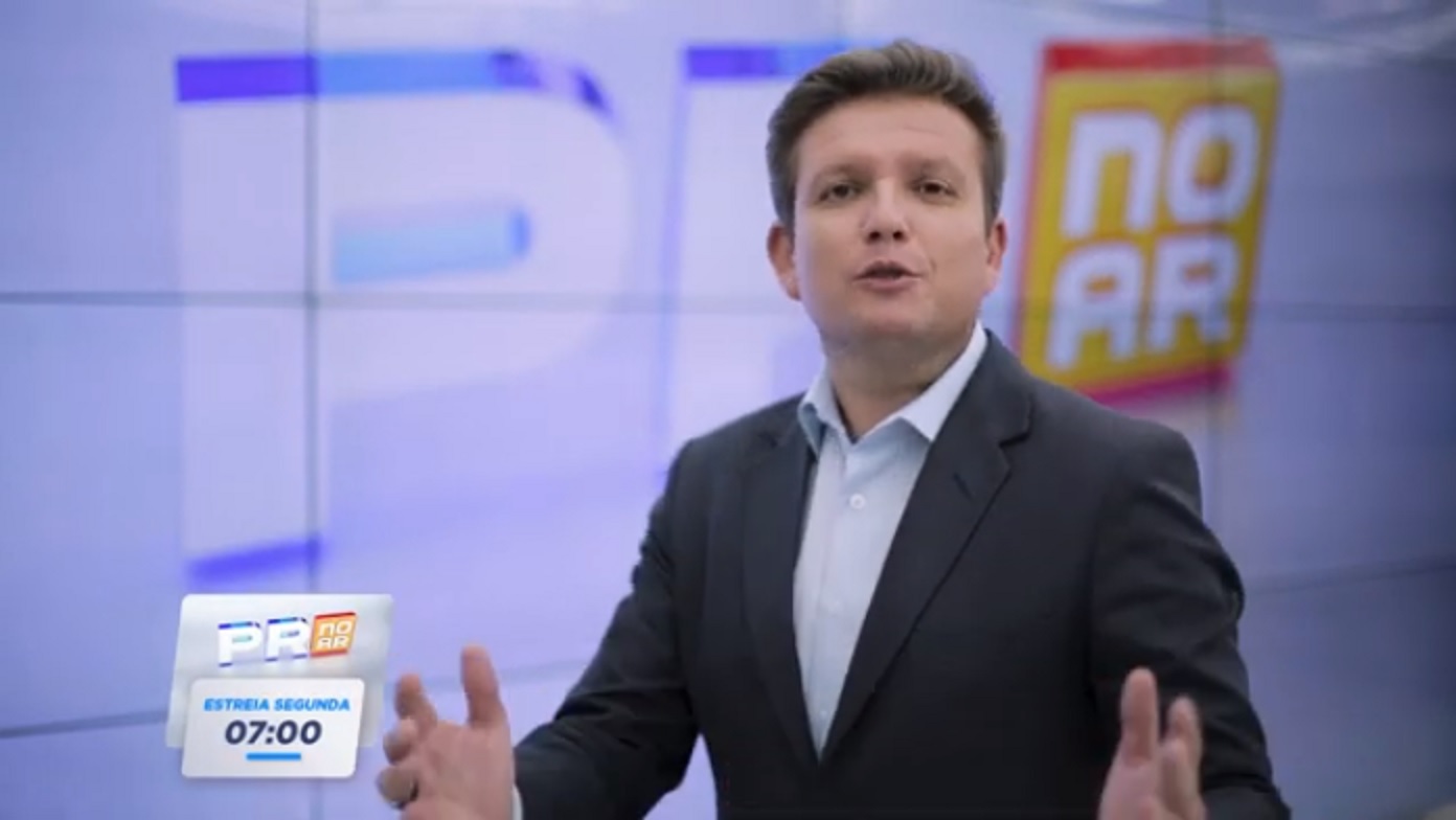 Ricardo Vilches no comando do PR No Ar na RIC TV, afiliada da Record TV no Paraná