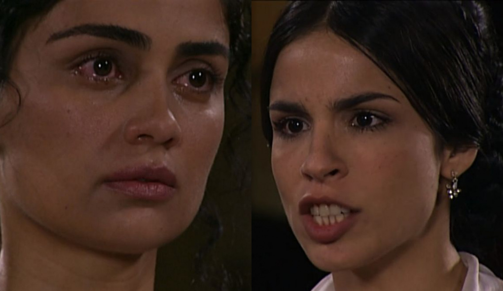 Rosa (Patrícia França) e Malvina (Maria Ribeiro) de A Escrava Isaura