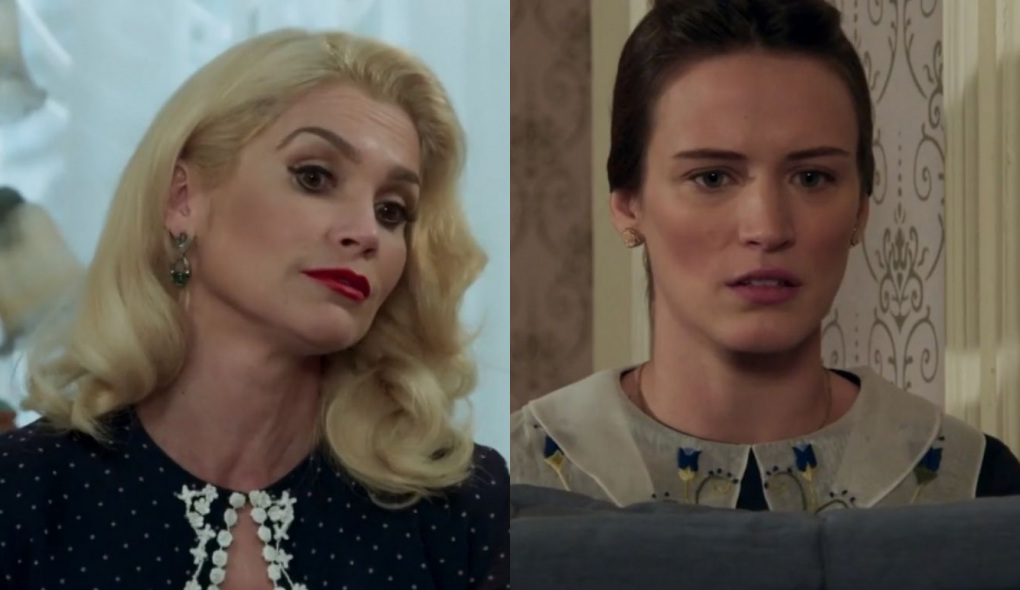 Sandra (Flávia Alessandra) e Maria (Bianca Bin) de Êta Mundo Bom!