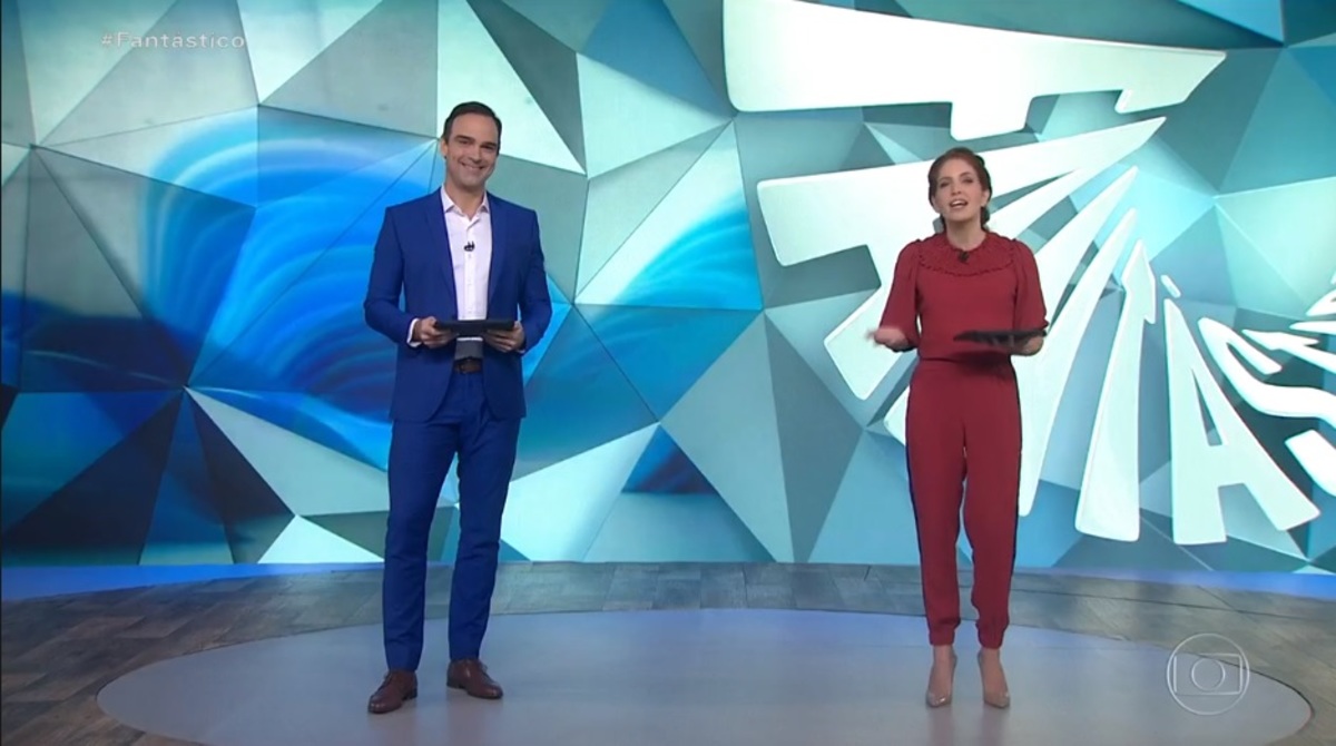 Tadeu Schmidt e Poliana Abritta no Fantástico