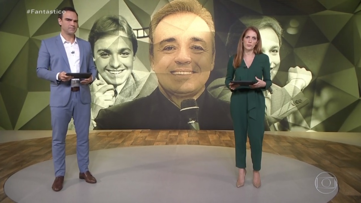 Tadeu Schmidt e Poliana Abritta no Fantástico