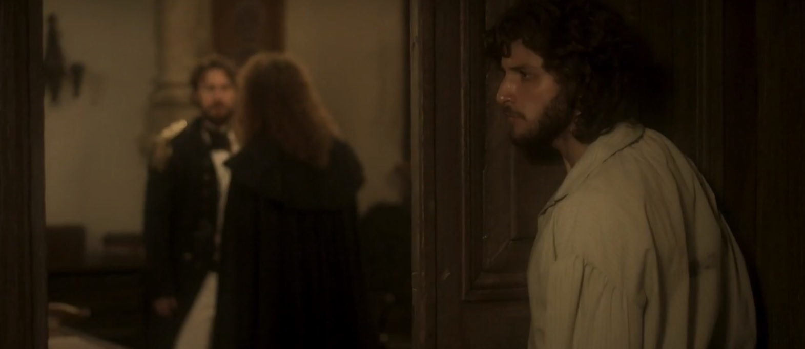 Thomas (Gabriel Braga Nunes), Sebastião (Roberto Cordovani) e Joaquim (Chay Suede) de Novo Mundo