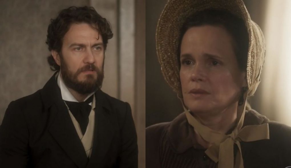 Thomas (Gabriel Braga Nunes) e Nívea (Viétia Zangrandi) de Novo Mundo