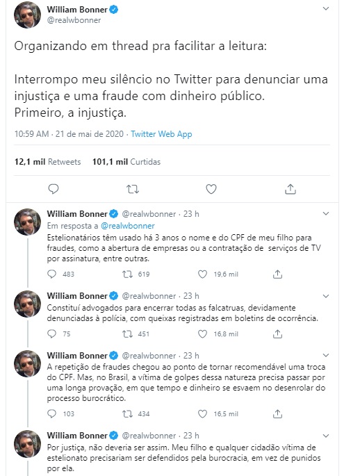 William Bonner no Twitter