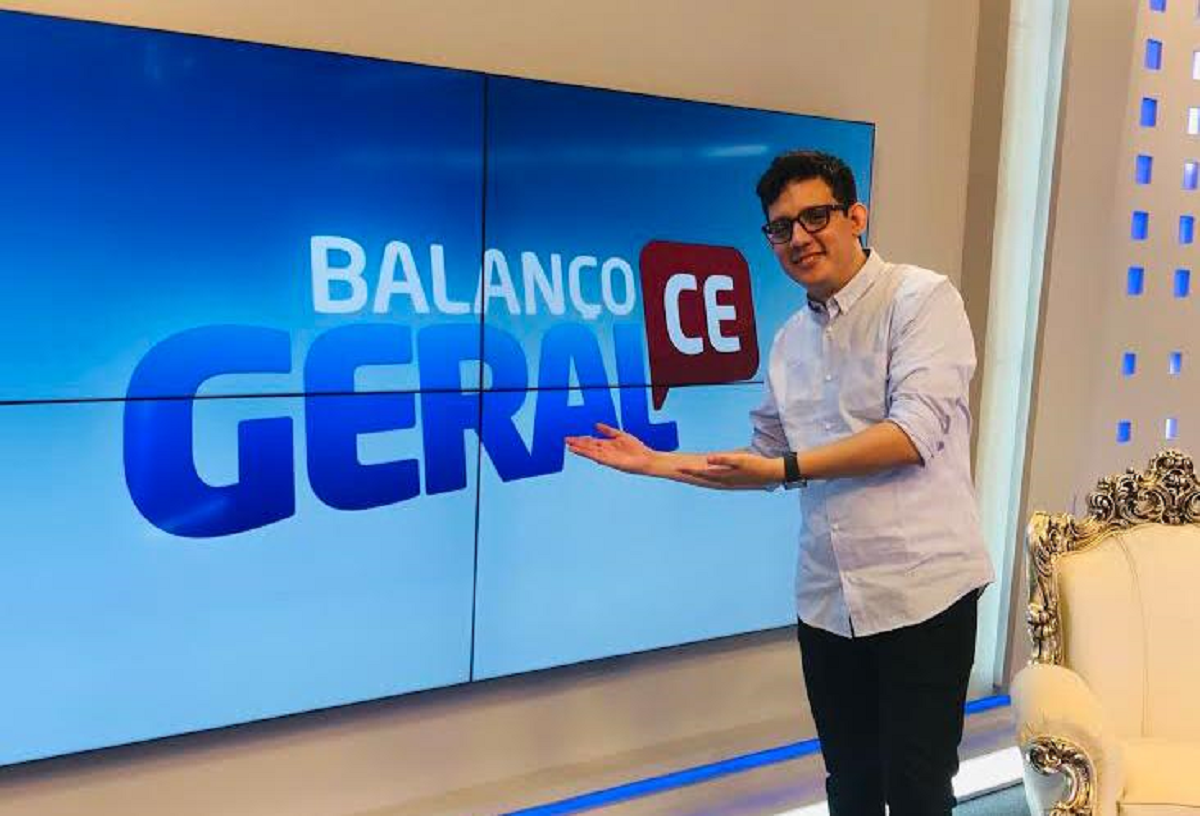 Erlan Bastos no cenário do Balanço Geral CE