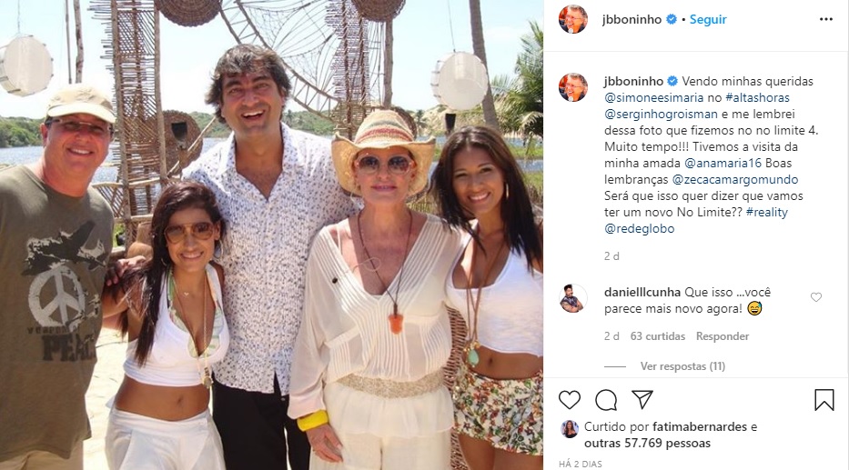 Boninho, Zeca Camargo, Ana Maria Braga e Simone e Simaria, no No Limite