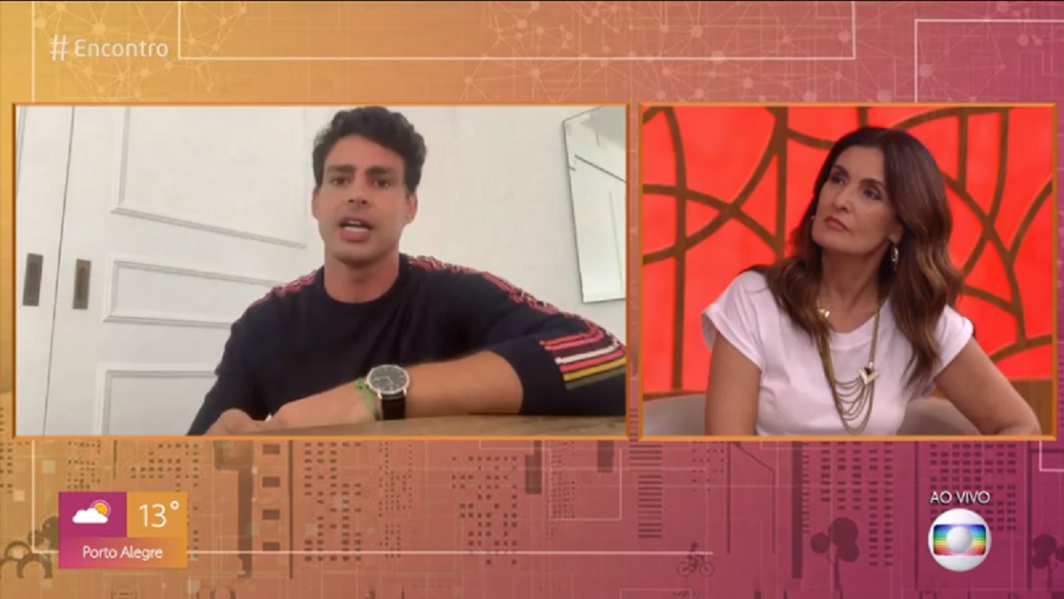 Cauã Reymond e Fátima Bernardes, no Encontro