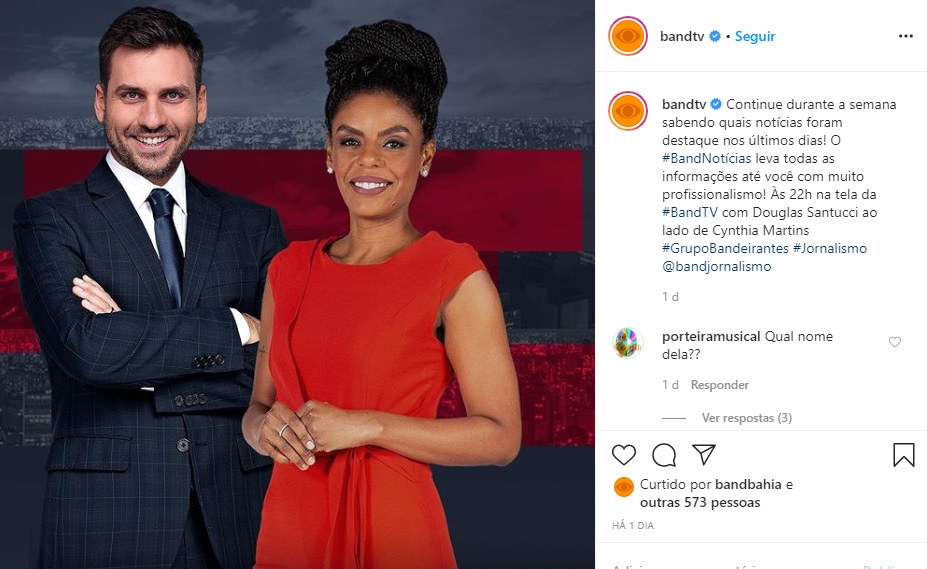 Douglas Santucci e Cynthia Martins, da Band