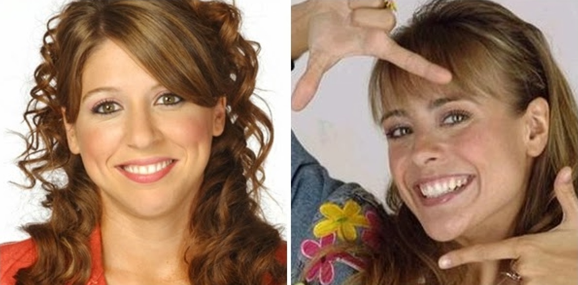 Florencia Bertotti (à esquerda), a Floricienta argentina; e Juliana Silveira (à direita), a Floribella brasileira (Divulgação / Band / CMG)