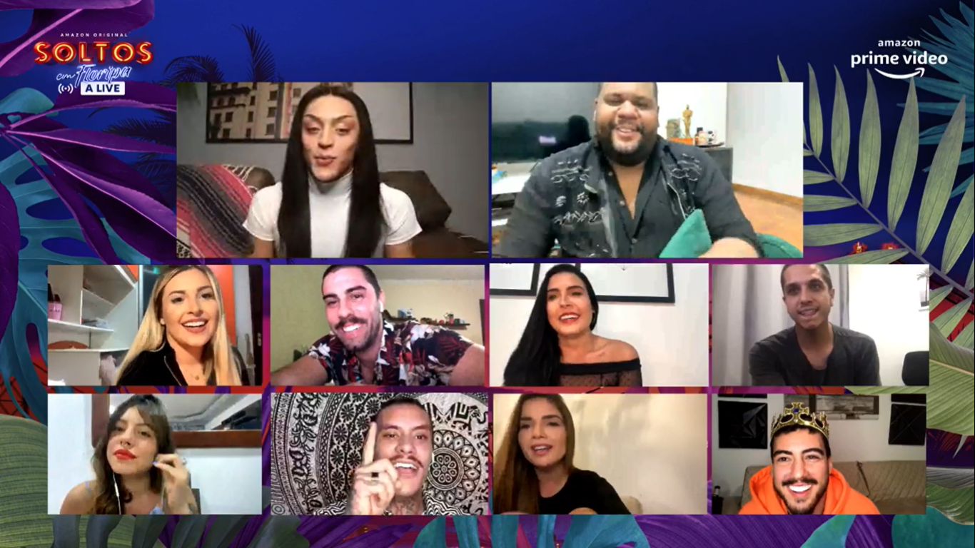 Pabllo Vittar e John Drops mediaram live do Soltos em Floripa (Reprodução / Facebook)