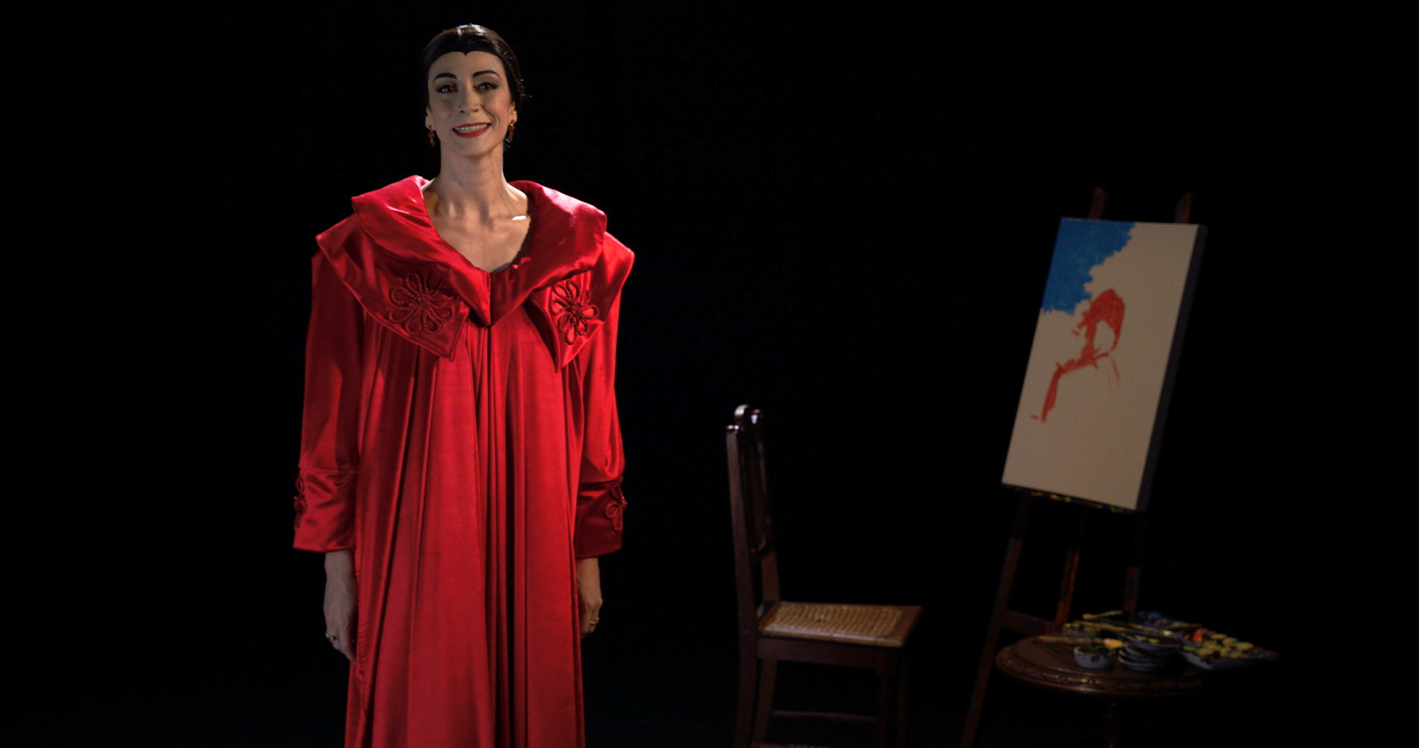 A atriz Victoria Blat como Tarsila do Amaral, na série Modernistas, da TV Cultura