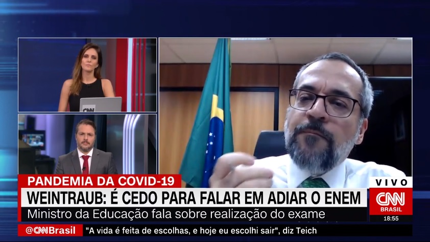 Monalisa Perrone, Caio Junqueira e Abraham Weintraub, no Expresso CNN