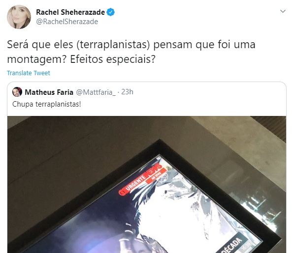 Tuíte de Rachel Sheherazade