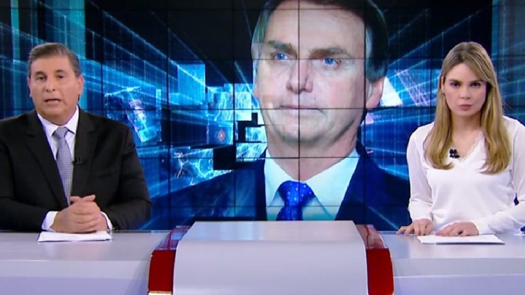 Carlos Nascimento e Rachel Sheherazade no comando do SBT Brasil (Reprodução / SBT)