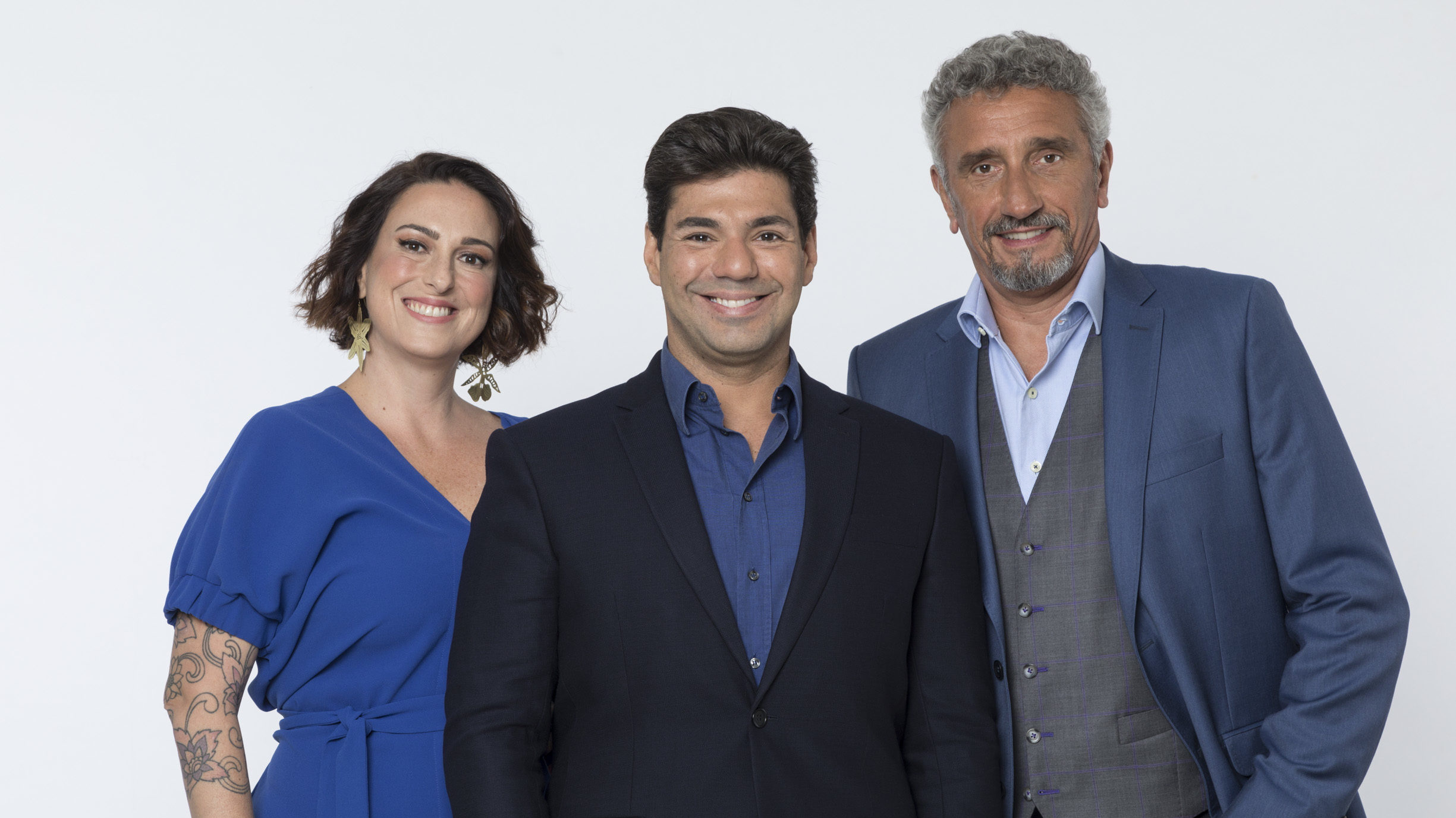 Ailin Aleixo, Felipe Bronze e Emmanuel Bassoleil, do Top Chef
